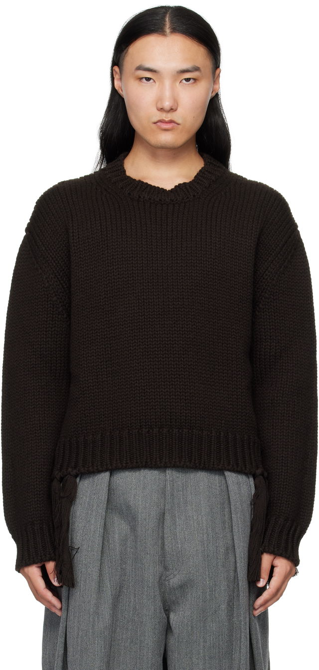 Hed Mayner Knit Crewneck Sweater with Tassels