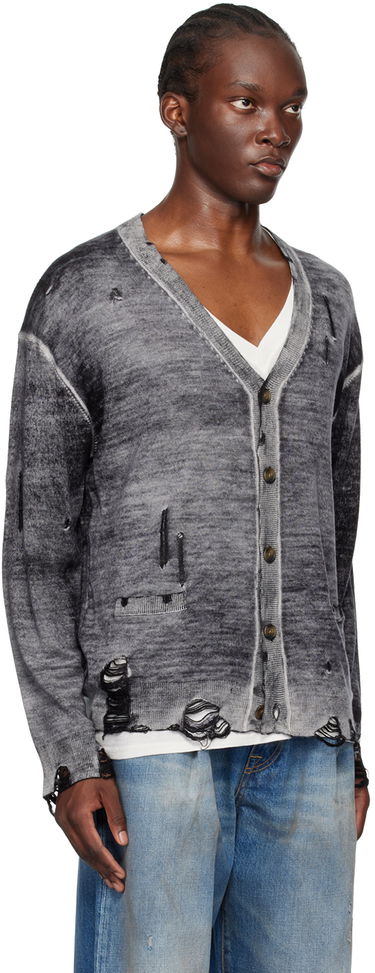 Пуловер R13 R13 Reverse Print Boyfriend Cardigan Сиво | R13MY200-Y158B, 1