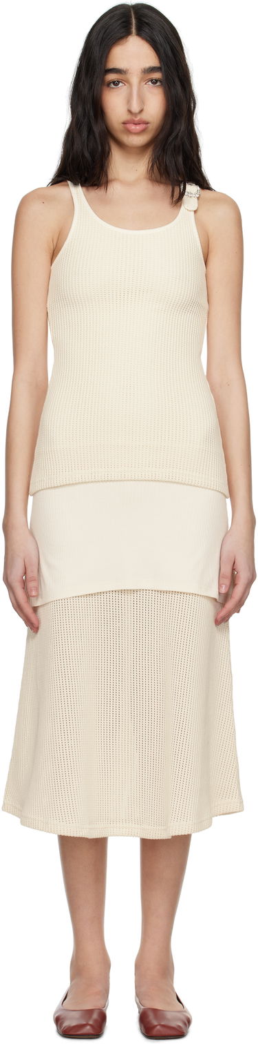 Pокля Wales Bonner Wales Bonner Serenity Maxi Dress Бежово | WS25JE20-JE02-099, 0
