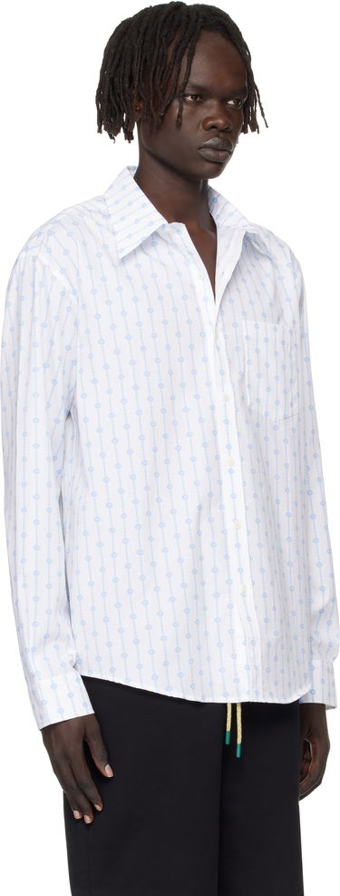 Риза Casablanca Casablanca Monogram Oxford Shirt Бяло | MPF25-SH-155-01, 1
