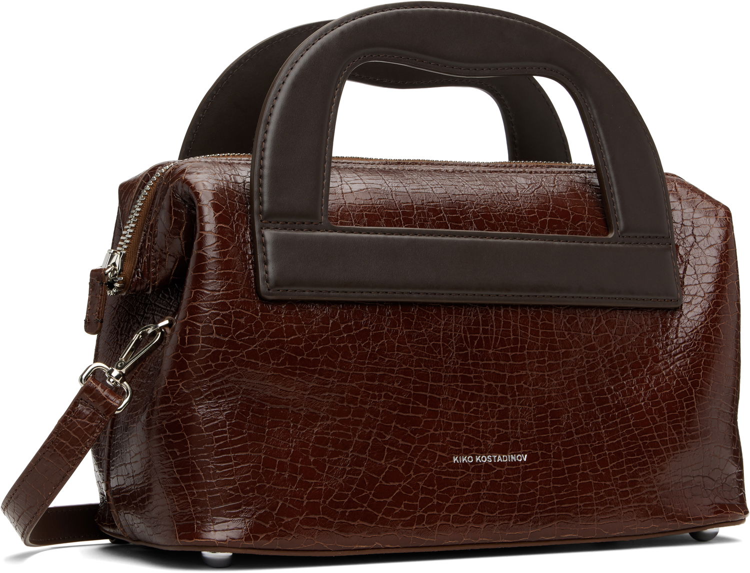 Дамска чанта KIKO KOSTADINOV Isadora Croc-Embossed Top-Handle Bag Кафяво | KKWAW25BG03-178, 1