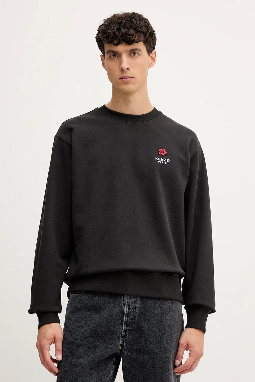 Суитчър KENZO Kenzo Crewneck Sweatshirt with Applique Черно | FF65SW2604MC