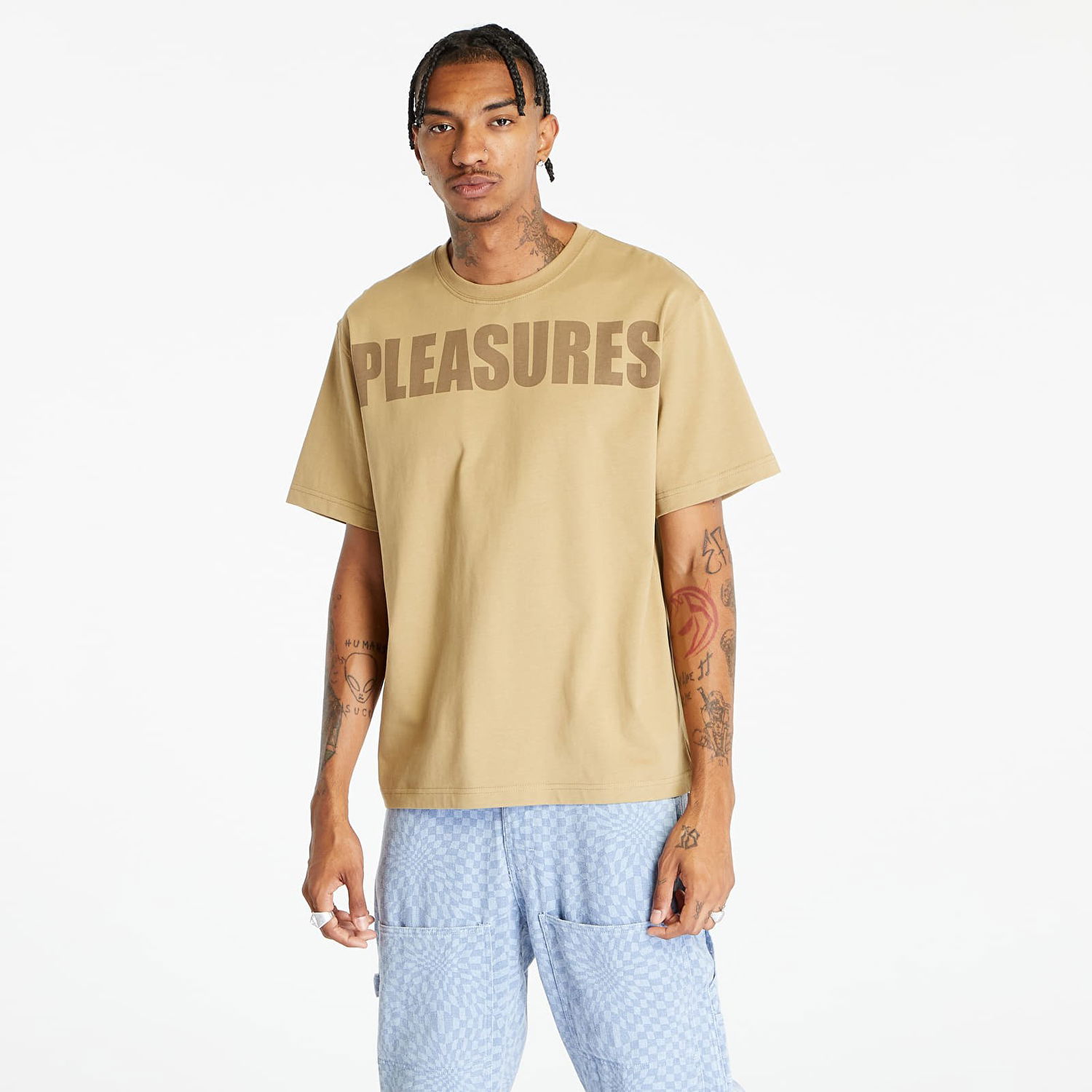 Тениска Pleasures Expand Heavyweight Short Sleeve Tee Brown Кафяво | P23F032 BROWN, 0