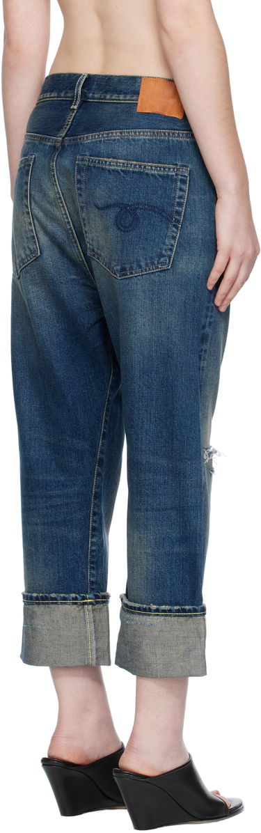 Дънки R13 R13 Cuffed Tailored Drop Cropped Jeans Синьо | R13WD194-D341C, 2