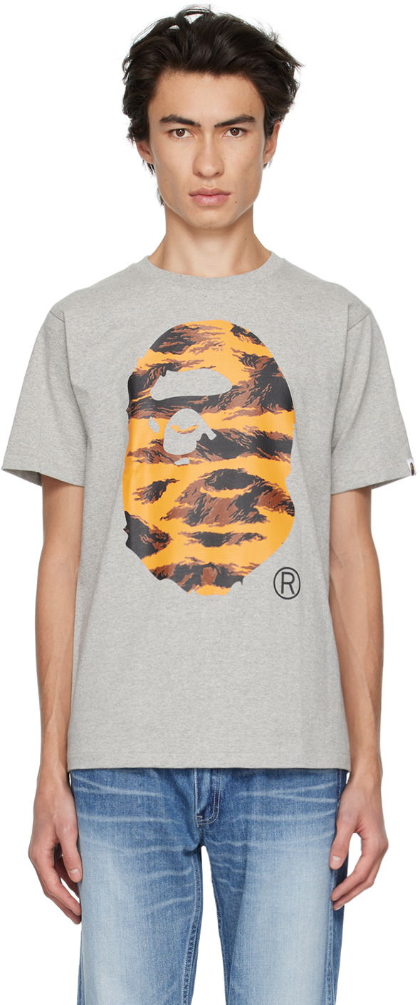 Тениска BAPE Tiger Ape Head Сиво | 001TEI701008F, 0