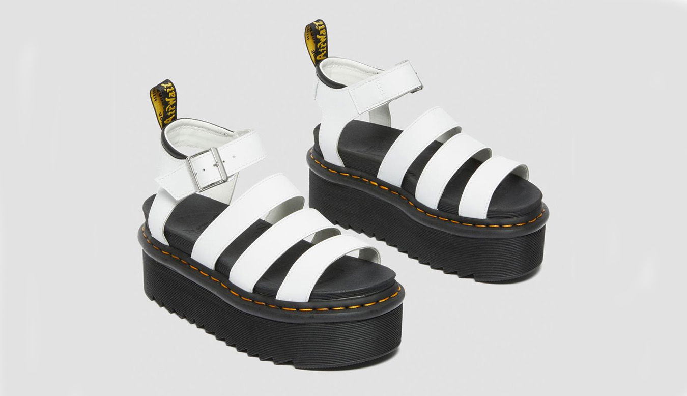 Кецове и обувки Dr. Martens Blaire Quad Hydro Leather Platform Sandals W Бяло | DM27296100, 1