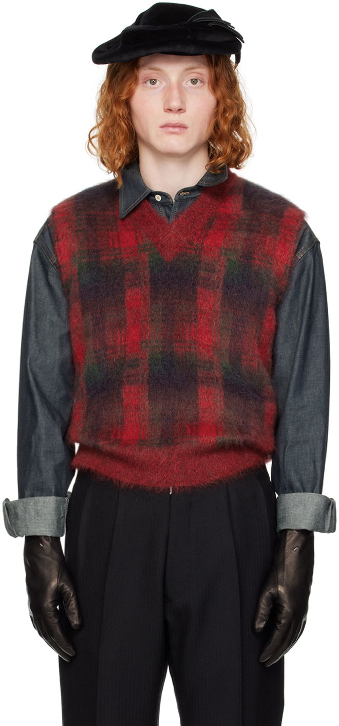 Пуловер Maison Margiela Check Vest Червено | S50FB0102 S18403, 0