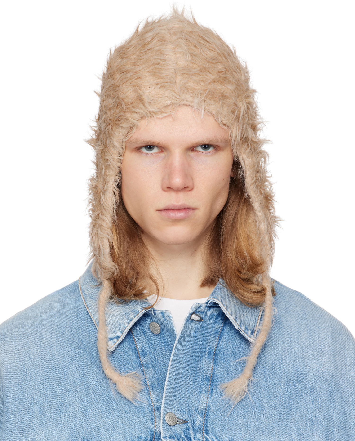Шапка Acne Studios Acne Studios Fluffy Beanie Бежово | C40395-, 0