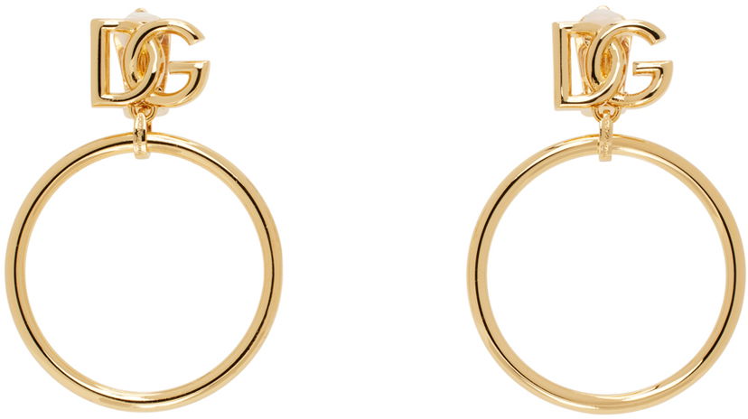 Обеци Dolce & Gabbana Logo Hoop Earrings Металик | WEQ6M3W1111