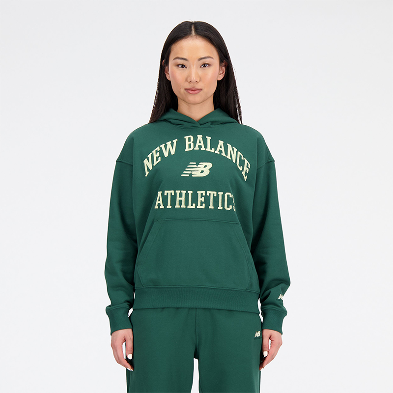 Суитчър New Balance Hoodie Зелено | WT33550NWG, 0