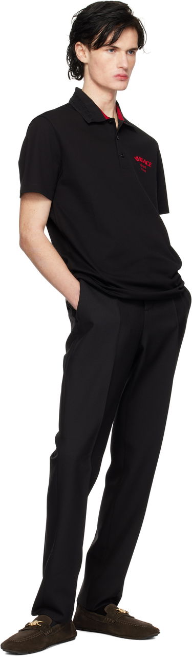 Поло тениска Versace Embroidered Stamp Polo Черно | 1013906_1A12348, 3