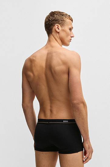 Боксерки BOSS BOSS Stretch-Cotton Trunks, Five-Pack with Logo Waistbands Синьо | 50531660, 1