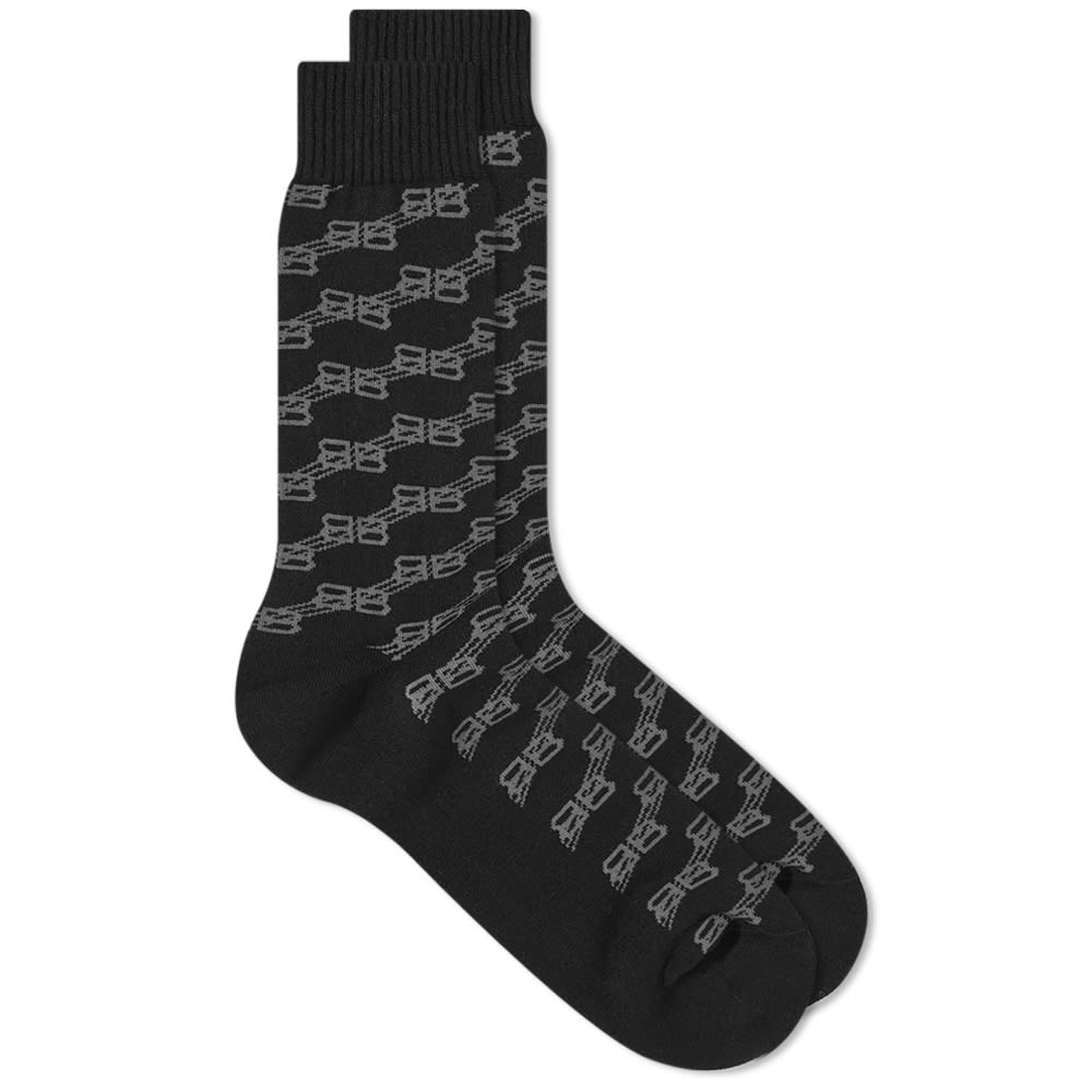 Чорапи Balenciaga BB Monogram Logo Sock Черно | 704111-4B5B0-1062, 0