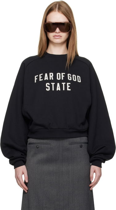 Суитчър Fear of God Fear of God ESSENTIALS Fleece Raglan Crewneck Sweatshirt Черно | 192SP257830FW, 0