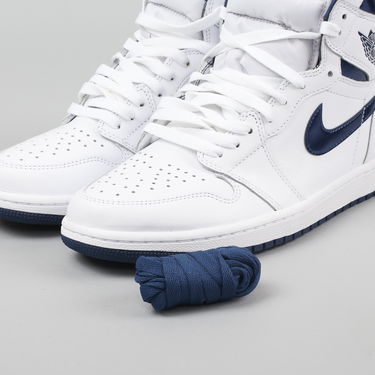 Кецове и обувки Jordan Air Jordan 1 Retro High OG "Metallic Navy" Бяло | 555088-106, 5