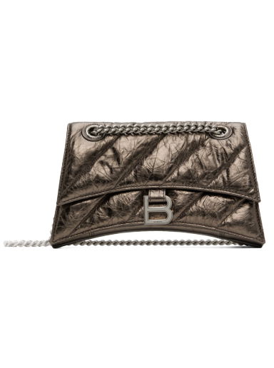 Чанта през рамо Balenciaga Small Crush Chain Bag Сиво | 716351 210IW