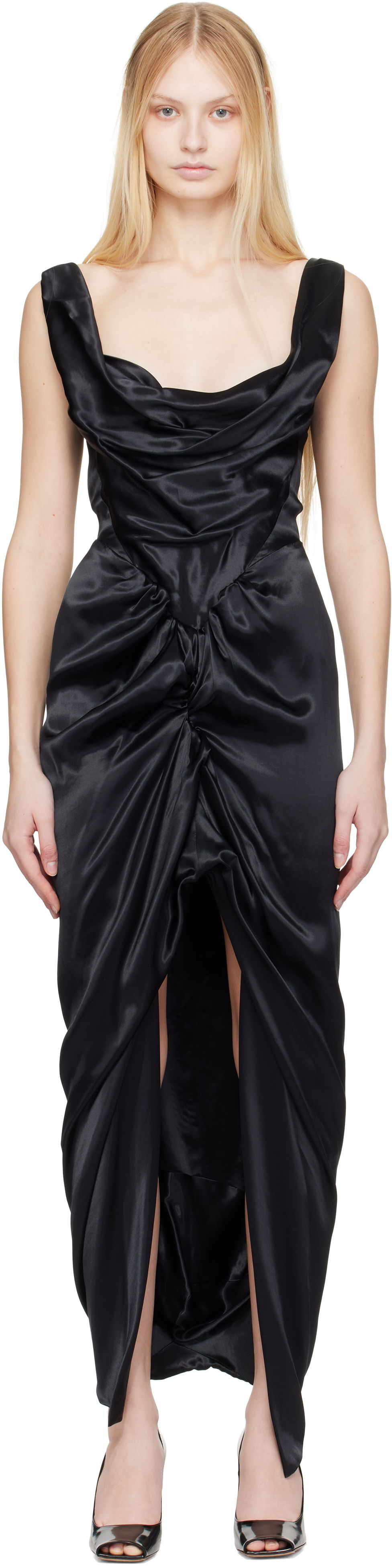 Pокля Vivienne Westwood Vivienne Westwood Panther Draped Maxi Dress Черно | 1101035B-W0128-, 0