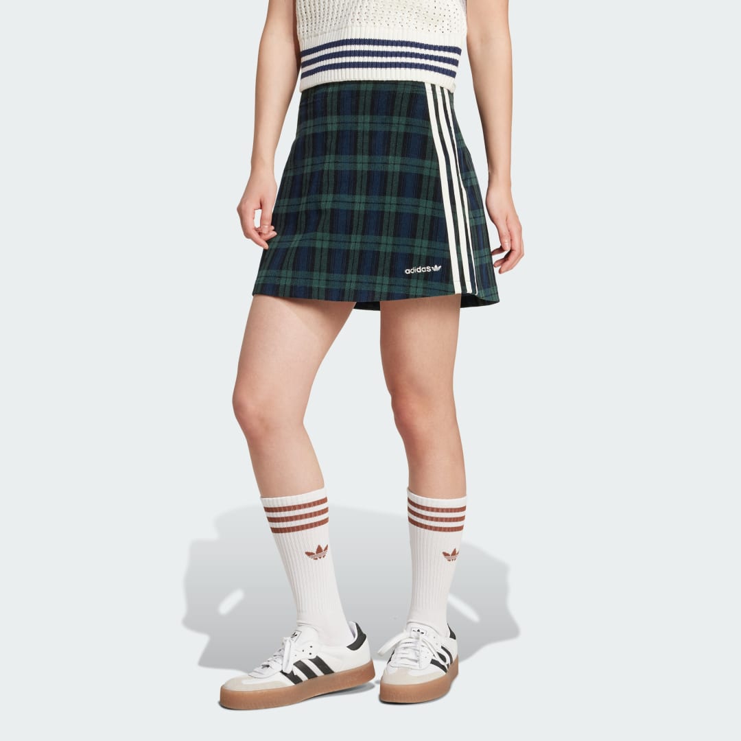 Пола adidas Performance Corduroy Tartan Skirt Зелено | IX1038, 0