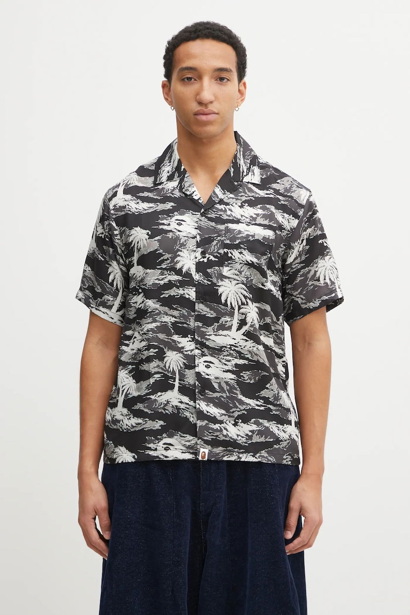 Риза BAPE Palm Tree Camo Open Collar Regular Shirt Многоцветен | 1L30132306