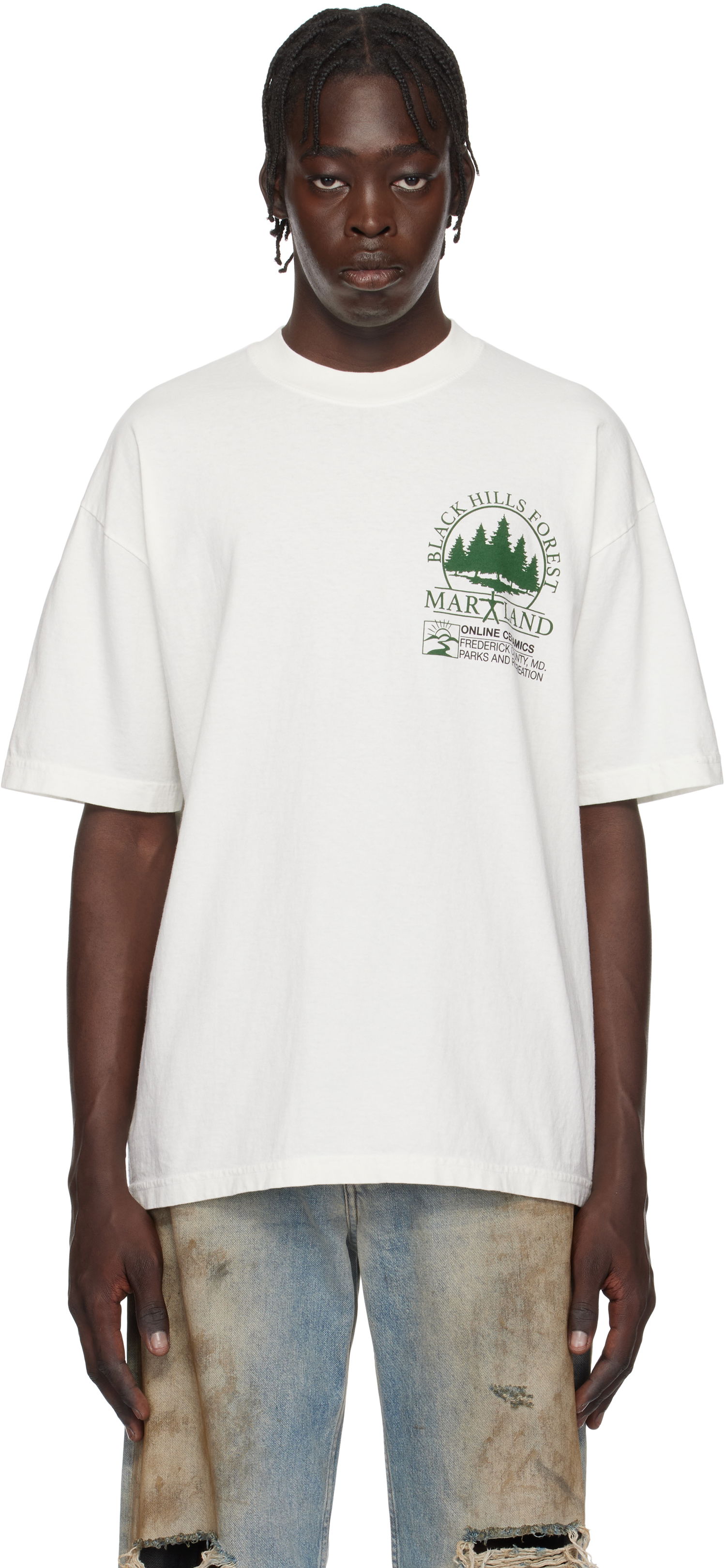 Тениска Online Ceramics Online Ceramics The Blair Witch 'Black Hills Forest Map' T-Shirt Бяло | Black Hills Forest Map Tee, 0