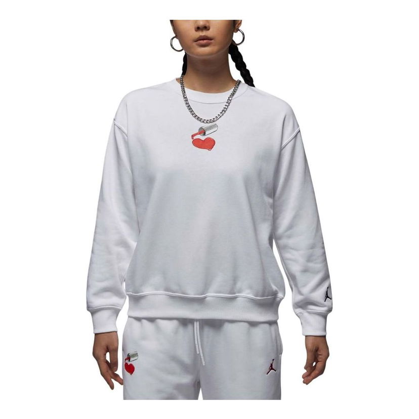 Суитчър Jordan Air Jordan Brooklyn Fleece Crew Neck Sweatshirt Бяло | HV9371-100