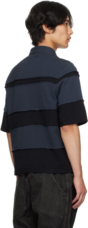 Поло тениска Eckhaus Latta Eckhaus Latta Striated Polo Тъмно синьо | 1401-EL-PF25-M, 2