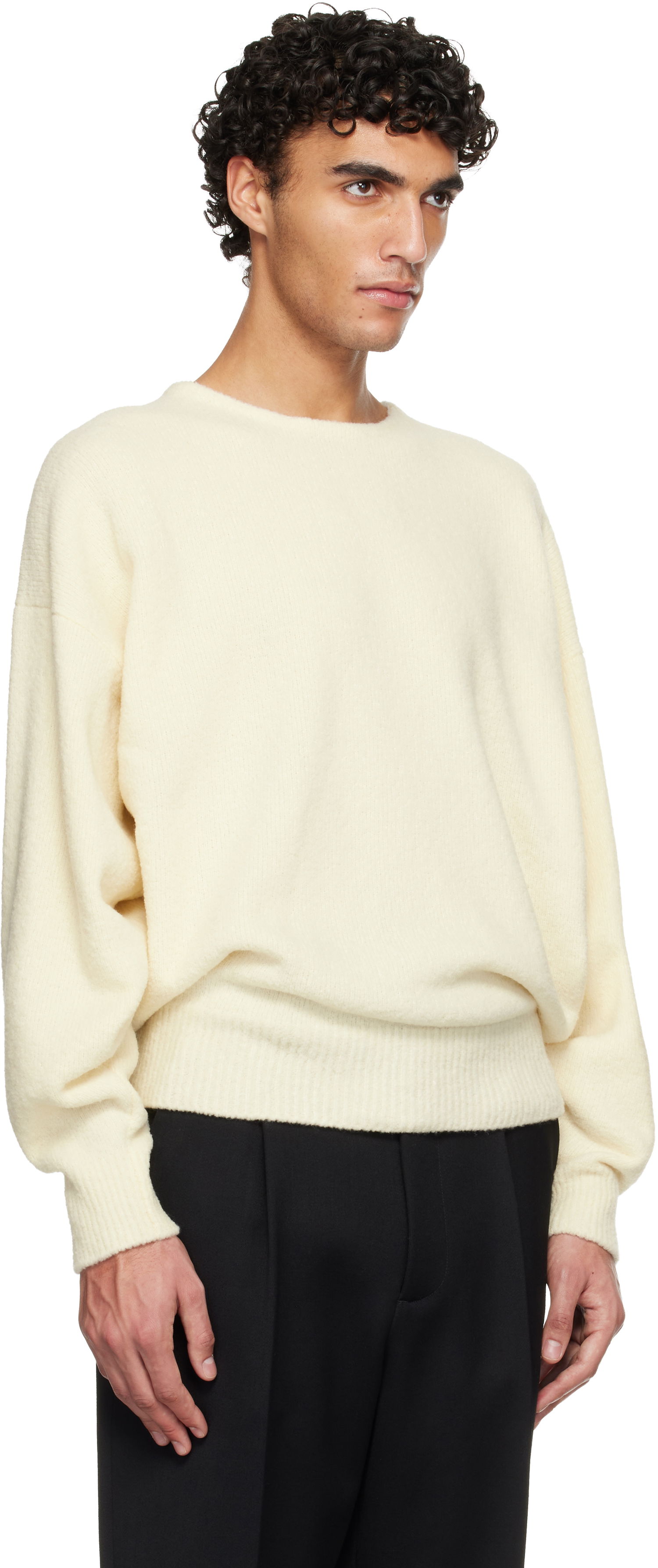 Пуловер Fear of God Edge Knit Crewneck Sweater Бяло | FG25FW20-208WBO-051, 1