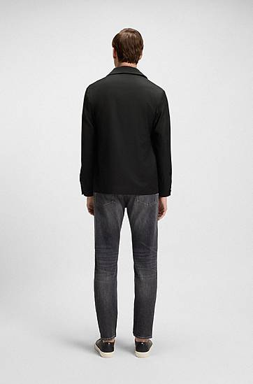 Яке BOSS Relaxed Fit Virgin Wool Serge Overshirt Черно | 50545907, 1