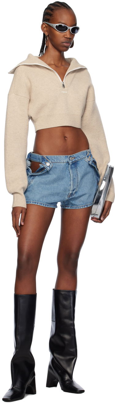 Къси панталони Coperni Coperni Open Hip Denim Shorts Синьо | COPP71202, 4