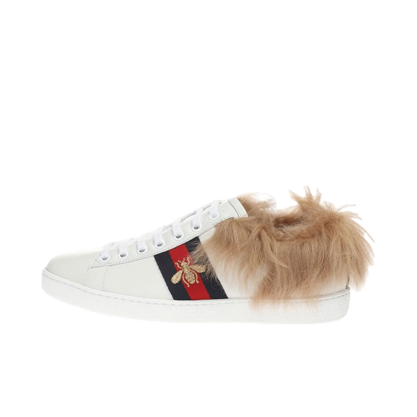 Кецове и обувки Gucci Ace Fur White W Бяло | 498199 0FI50 9096