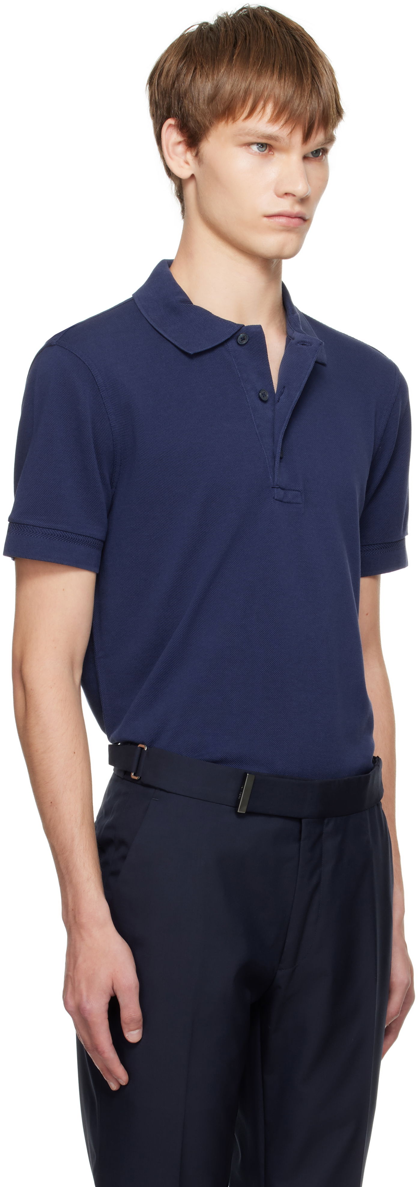 Поло тениска Tom Ford TOM FORD Piquet Polo Тъмно синьо | JPS011-JMT013, 1