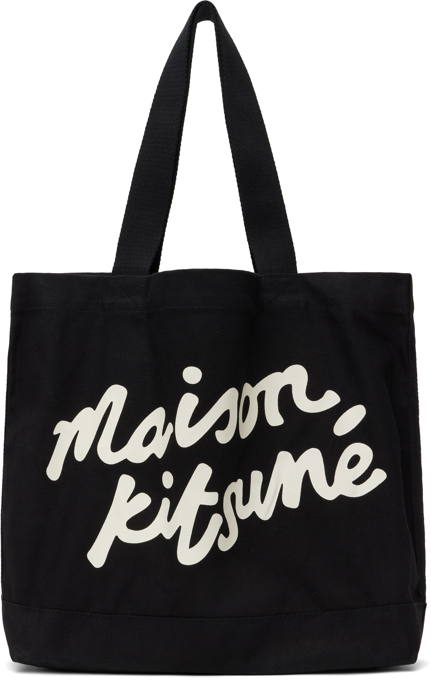 Голяма пазарска чанта MAISON KITSUNÉ Maison Kitsuné Handwriting Tote Bag Черно | OW05124WW9042, 0