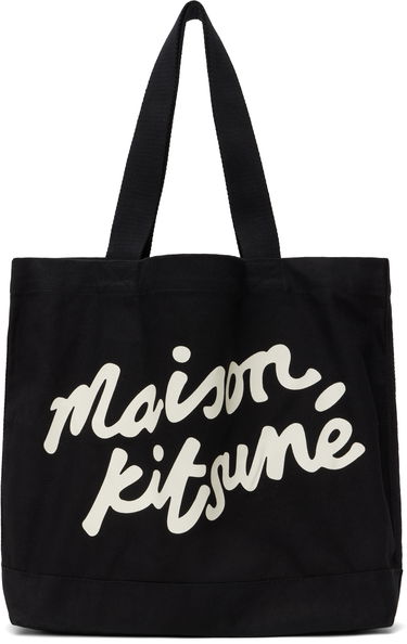 Голяма пазарска чанта MAISON KITSUNÉ Maison Kitsuné Handwriting Tote Bag Черно | OW05124WW9042, 0