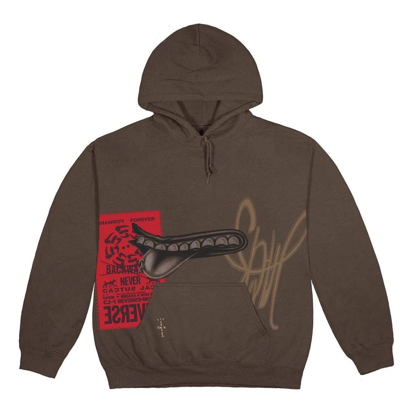 Суитчър Cactus Jack by Travis Scott Travis Scott Grin Graphic Print Hoodie Кафяво | CJFN-SS80
