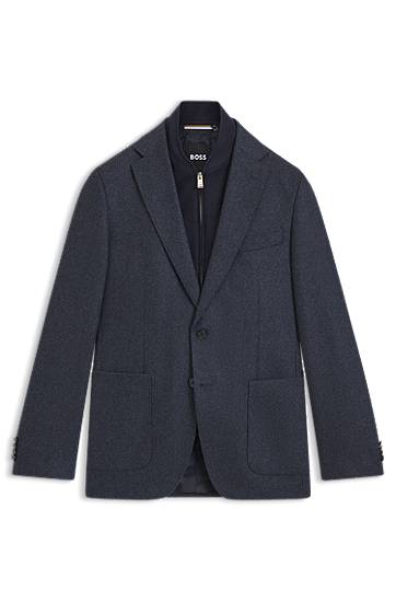 Slim-fit jacket with integrated bib
