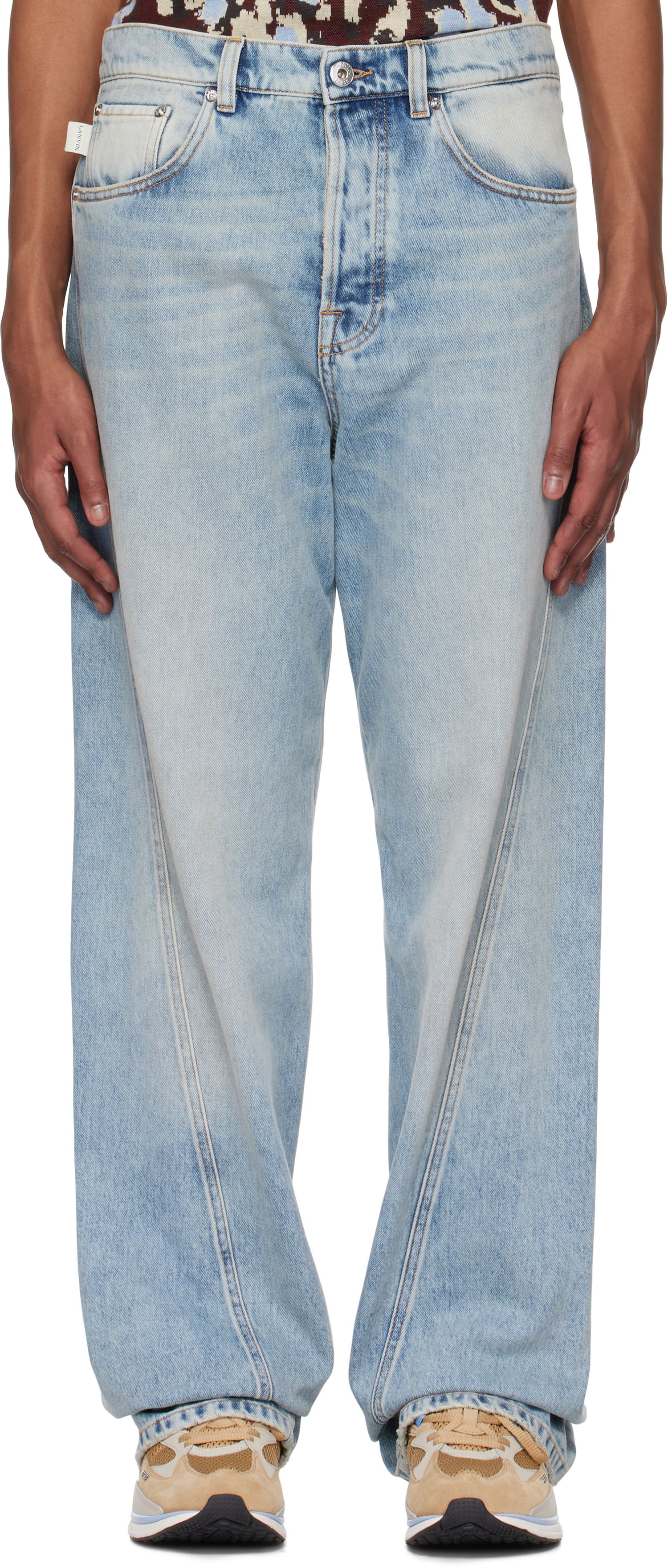 Дънки LANVIN Lanvin Twisted Straight-Leg Jeans Синьо | RM-TR0051-D087-P25, 0