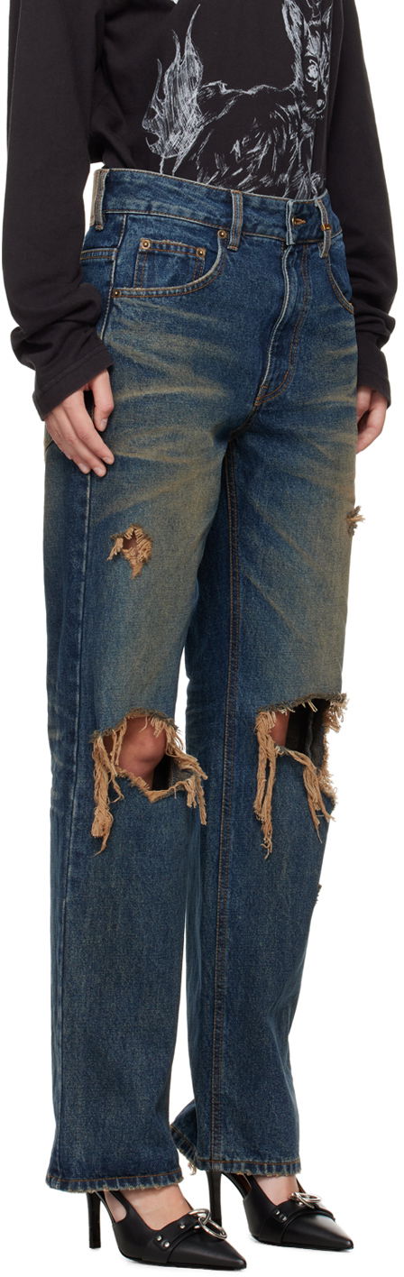 Дънки We11done Distressed Jeans Синьо | WD-DP2-24-328-W-BL, 1