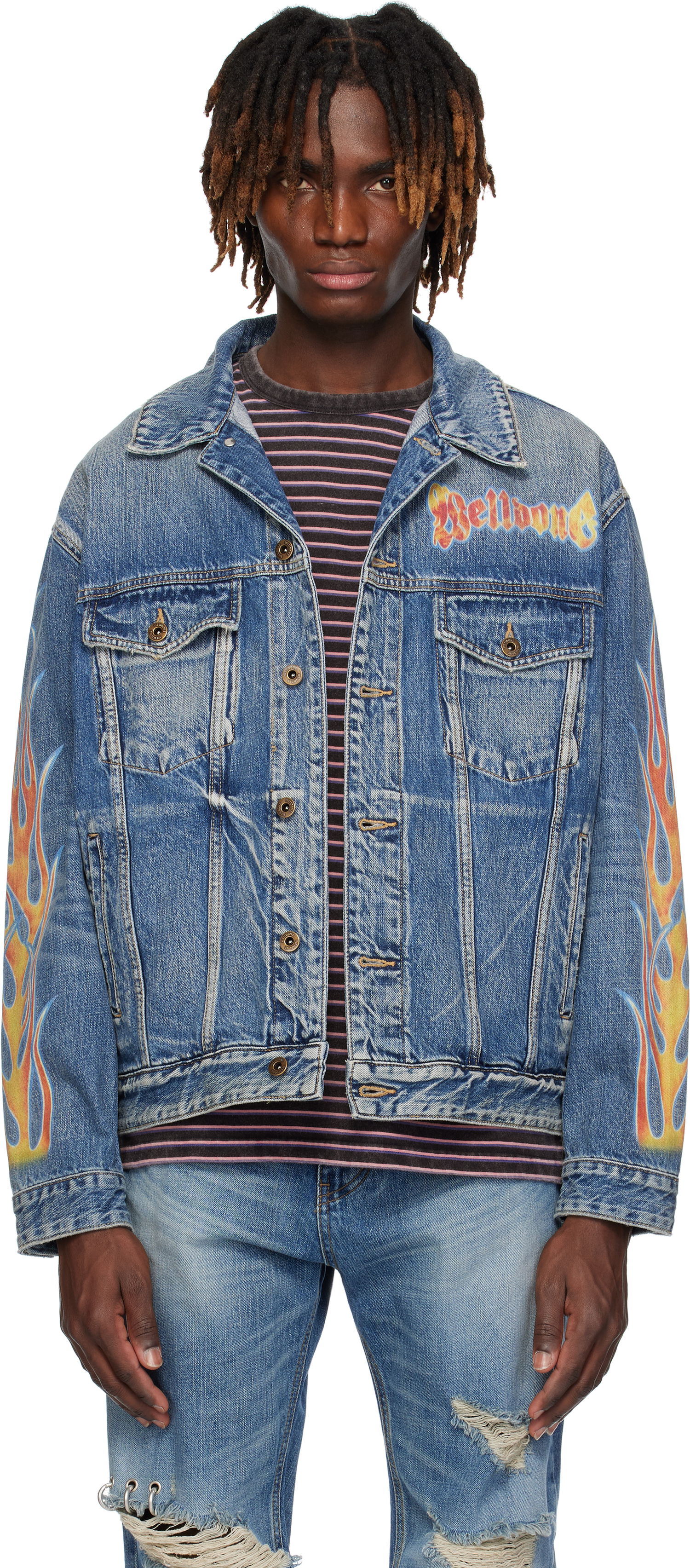 Яке We11done We11done Blaze Logo Denim Jacket Синьо | WD-DJ0-25-318-U-BL, 0