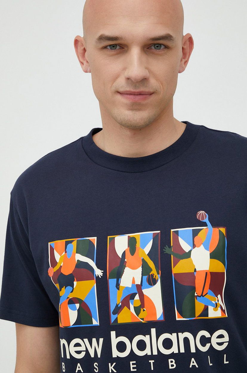 Тениска New Balance t-Shirt Тъмно синьо | MT23587ECL