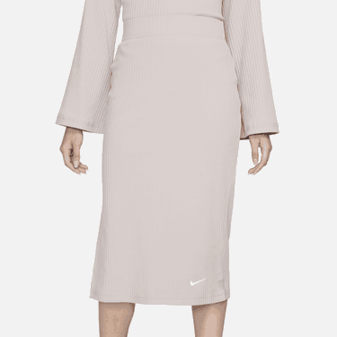 Пола Nike High-Waisted Ribbed Jersey Skirt Бежово | DV7956-272, 2