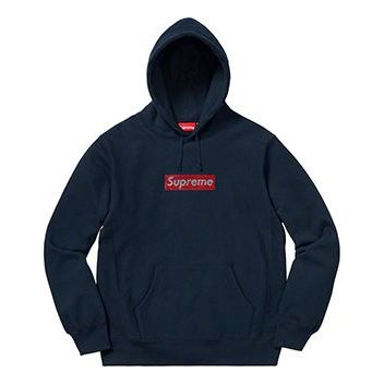 Суитчър Supreme Supreme x Swarovski Box Logo Hoodie Тъмно синьо | SUP-SS19-958, 0