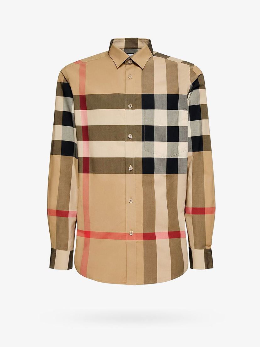 Риза Burberry Check Cotton Poplin Shirt Бежово | 8071445A7028