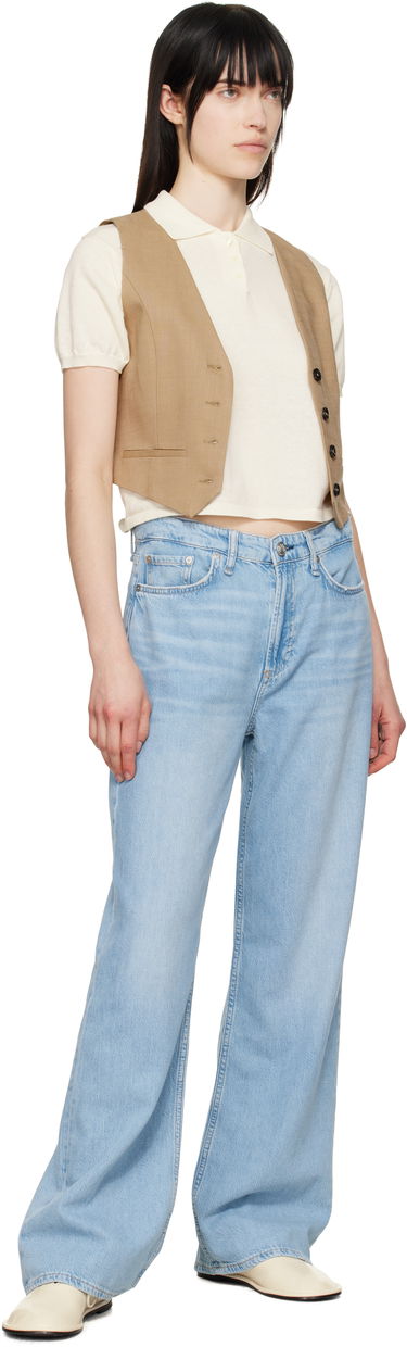 Дънки rag & bone rag & bone Featherweight Logan Wide-Leg Jeans Синьо | WDD25S2935FWGR, 3