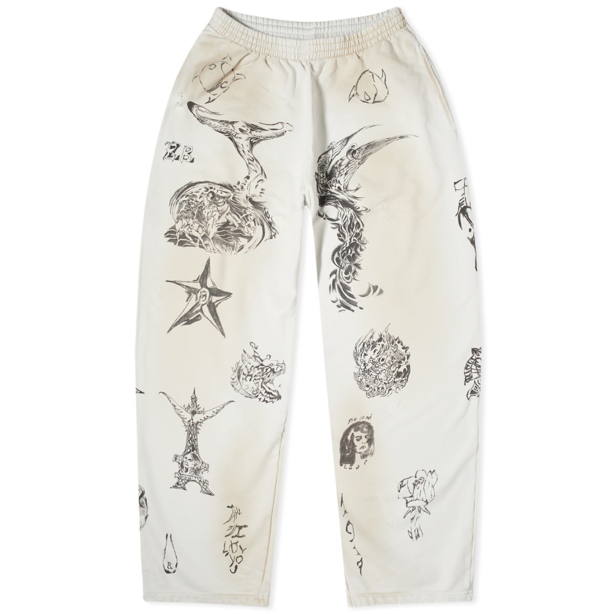 Спортни панталони Balenciaga Tattoo Oversized Sweatpants Бежово | 787357-TQVK1-3307, 0