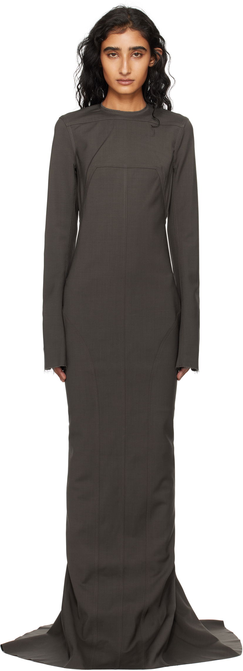 Pокля Rick Owens Rick Owens Wool Maxi Dress Сиво | RP02E4510 WST