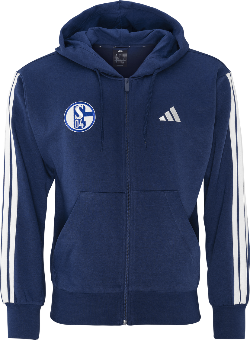 Суитчър adidas Originals FC Schalke 04 Team Training Full-Zip Hooded Jacket Тъмно синьо | 6s04jd1868