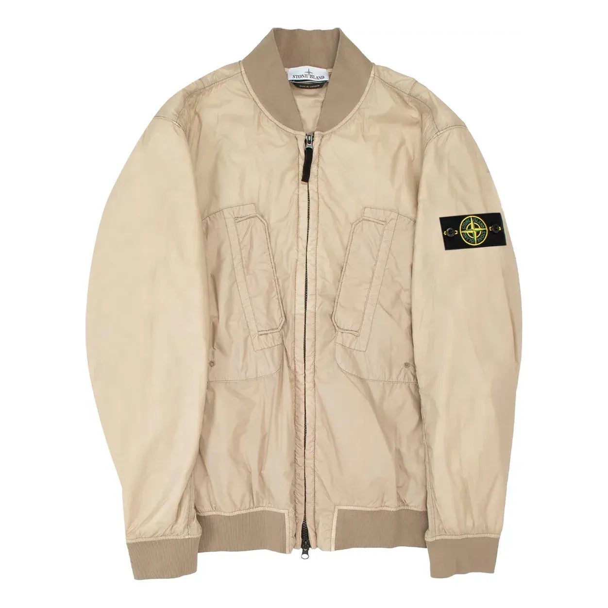 Яке бомбър Stone Island Zipped Bomber Jacket with Logo Patch Бежово | 781542125-V0092, 0