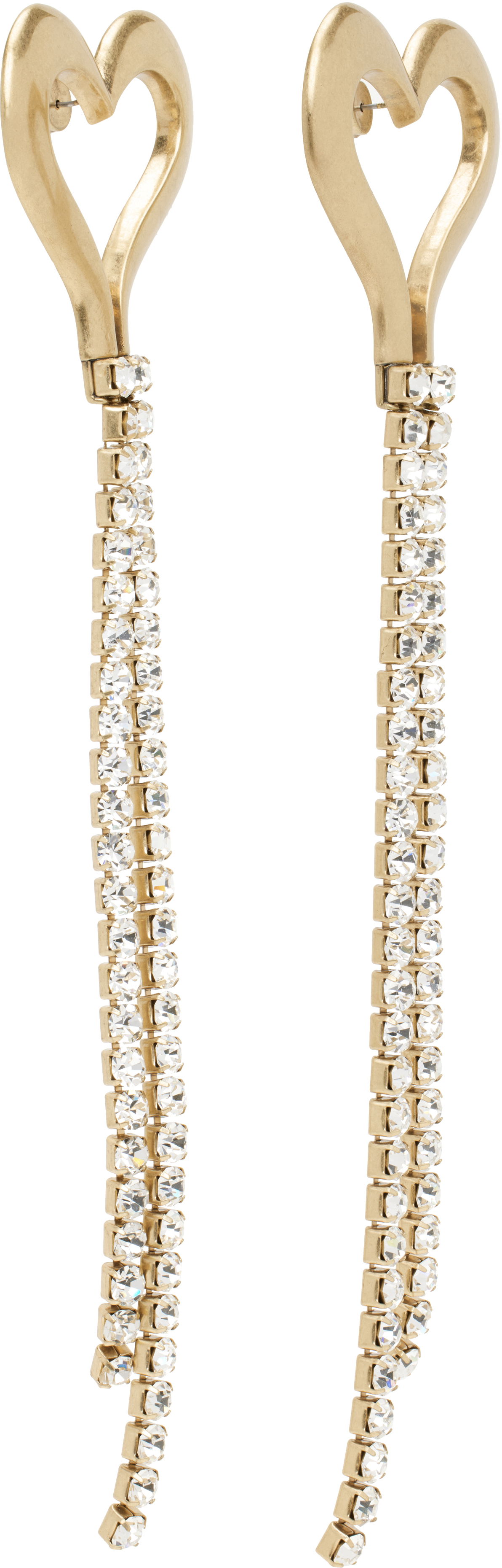 Обеци Area Crystal Heart Fringe Earrings Металик | PF24AWJW0017OT01, 1