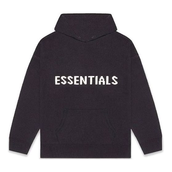 Суитчър Fear of God Essentials Knit Logo Hoodie Черно | FOG-FW20-332, 0