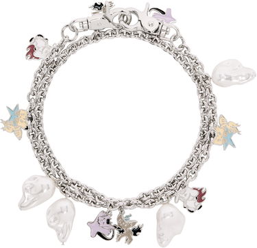 Гривна We11done We11done Silver-Tone Monster & Pearl Charm Bracelet Металик | WD-AJ2-25-540-U-SV, 0